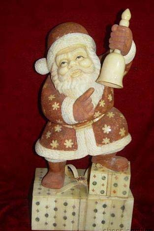 Exquisite Bone Art Handicraft Chinese Santa Claus Figure