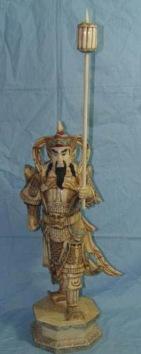 Exquisite Bone Art Handicraft Chinese Lucky Door God Figure