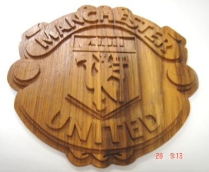 Manchester United Logo Handmade with teakwood