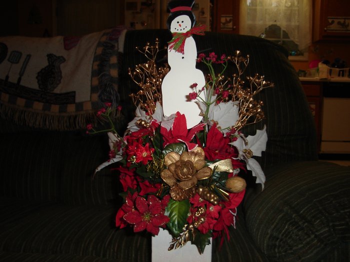 Snowman floral arrangement