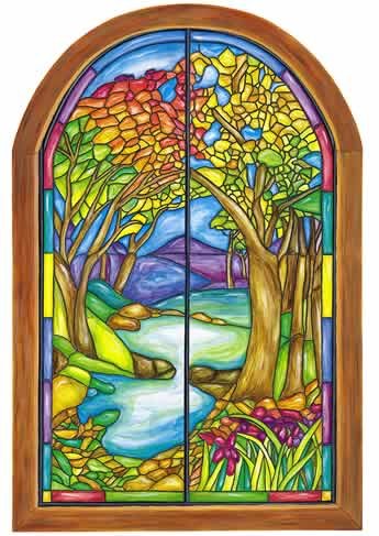 Tatouage Designs Wall Mural Stained Glass Window