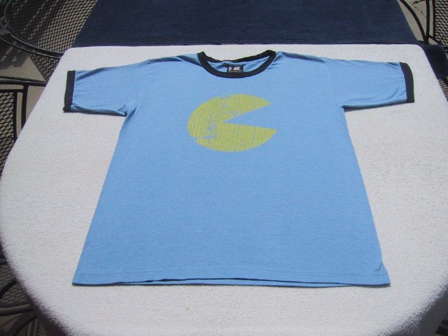 retro PAC MAN - Giant brand MEDIUM ringer T-SHIRT