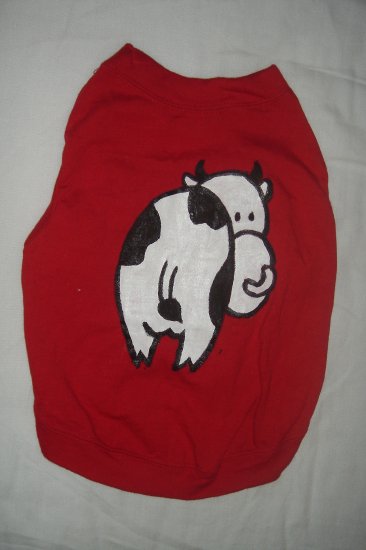handmade red cow tshirt