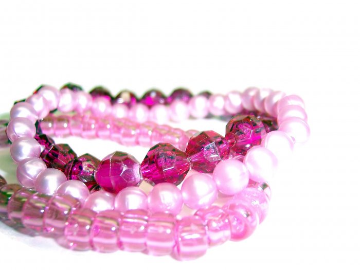 Set of 3 Pink Bracelets