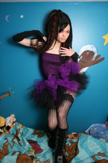 Layered two tone gothic adult dance tutu Black and purple XSmall