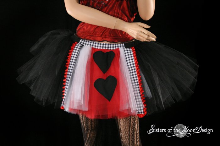 Queen Of Hearts red and black adult tutu Xlarge-Plus