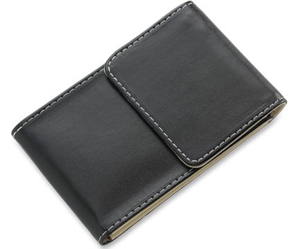 BRAND NEW Black Leather Stitchie Business Card Holder