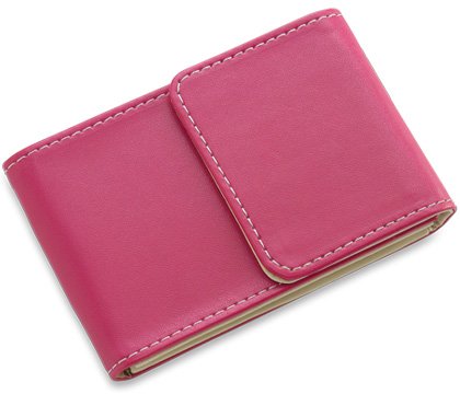 BRAND NEW Pink Leather Stitchie Card Case
