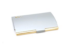 BRAND NEW Silver Business Card Case with 3 gold Dots