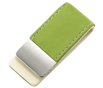BRAND NEW Green Leather Stitchie Business Card Holder