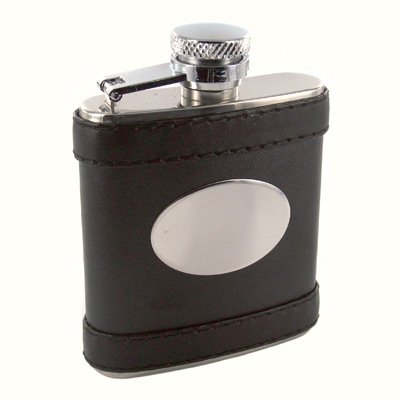 Black Leather Pocket Flask