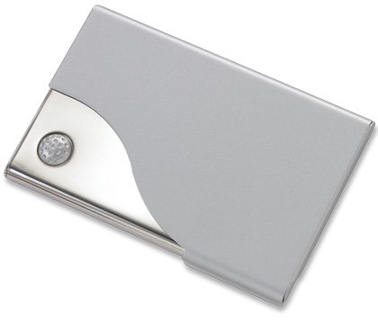 Silver BUsiness ID Credit Card Case Holder Golf Design BRAND NEW