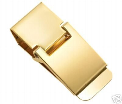Classic Gold Polished Hinged Money Clip BRAND NEW