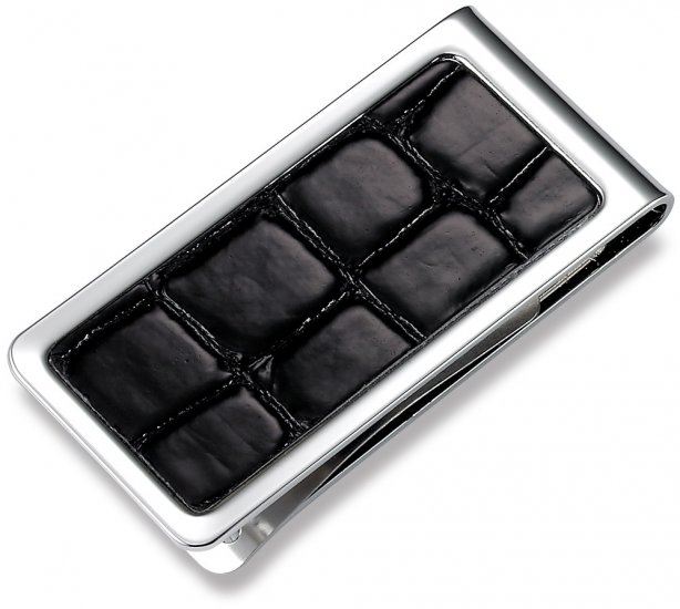 Brand New Black Crocodile Texture Money Clip