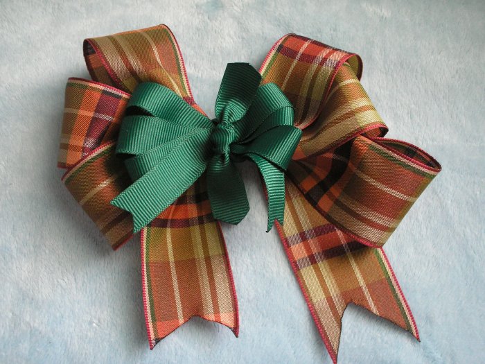 Fall Autumn Thanksgiving Plaid Boutique Hairbow