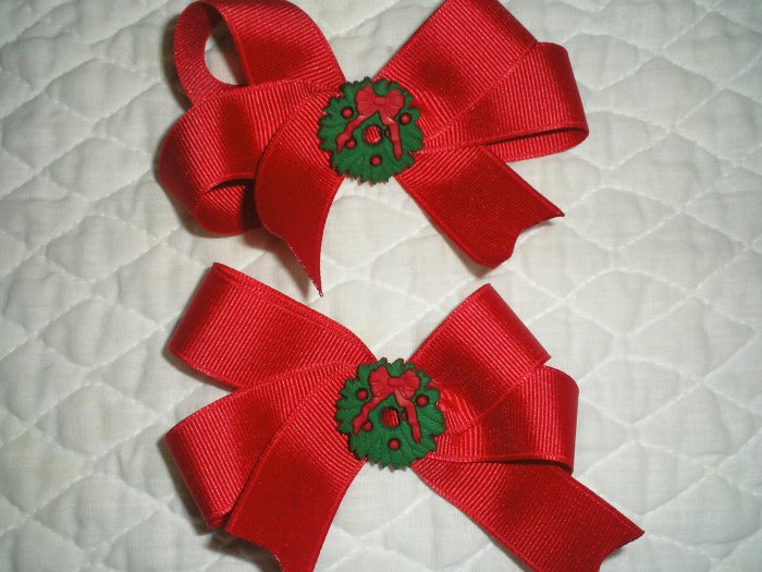 Pair of toddler holiday hairbows