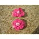 Hand Crochet Pink baby hairbow clippies