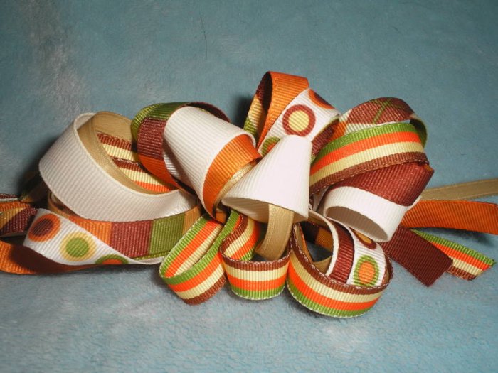 Autumn Fall loopy boutique hairbow