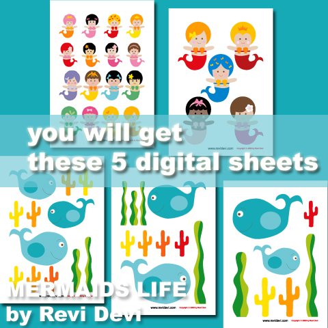 MERMAIDS LIFE cut out PRINTABLE DESIGN 16050. Send to your email