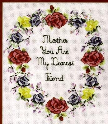SANDY PHIPPS FLORAL CROSS STITCH SAMPLER KIT MOTHER FRIEND