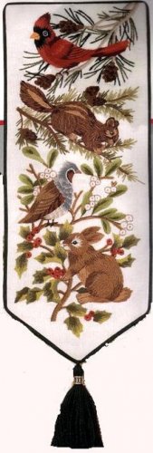 RARE WOODLAND CREATURES CHRISTMAS CREWEL EMBROIDERY KIT
