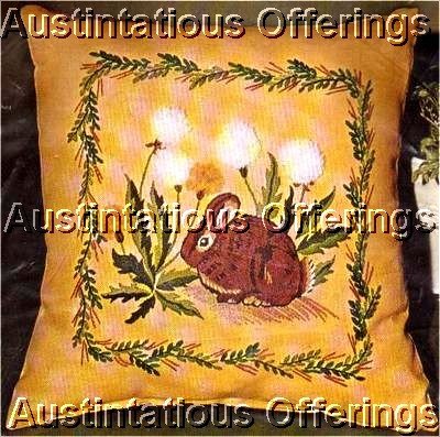 RARE FIND SPRINGTIME BUNNY EMBROIDERY PILLOW KIT