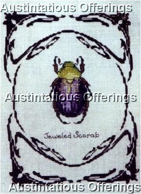 RARE INSECT STUDY TERRY NOLAN CROSS STITCH KIT JEWELED SCARAB