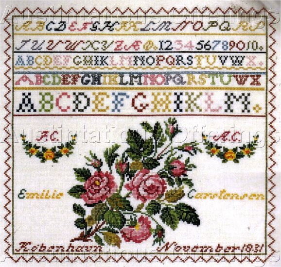 ROSENSTAND REPRODUCTION SAMPLER CROSS STITCH KIT WAEVER