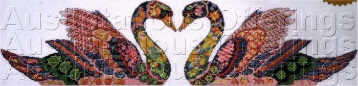 HARD TO FIND PARKER FULTON ORIENTAL SWANS BEADED CROSS STITCH KIT HIDDEN IMAGES
