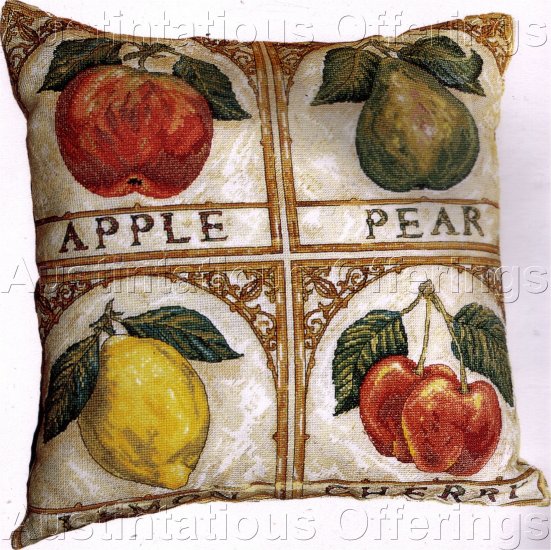 RARE CLASSIC FRUITS SAMPLER CROSS STITCH PILLOW KIT