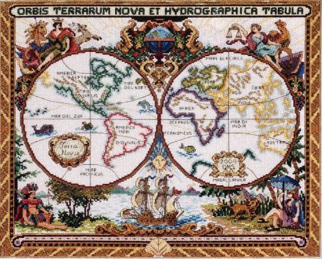RARE FIND EXPLORER MAP CROSS STITCH KIT OLDE WORLD