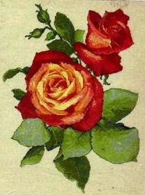 HARD TO FIND BROADWAY RED ROSE COUNTED CROSS STITCH KIT