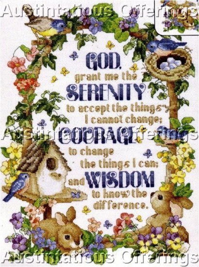 SERENITY PRAYER INSPIRATIONAL GARDEN SAMPLER CROSS STITCH KIT