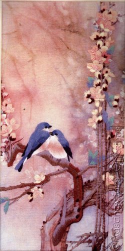 RARE LENA LIU BLUEBIRD FLORAL CREWEL EMBROIDERY KIT