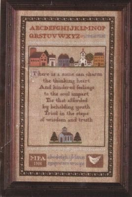 RARE LINEN COLONIALSCHOOLHOUSE SAMPLER CROSS STITCH KIT