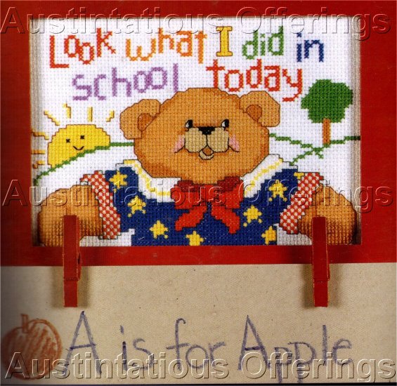 BEAR CROSS STITCH KIT HOLDER FOR PAPER OR PICTURES