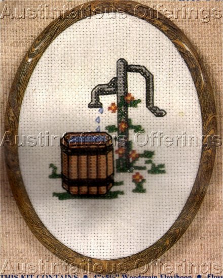COUNTRY BEADED WATER PUMP CROSS STITCH KIT