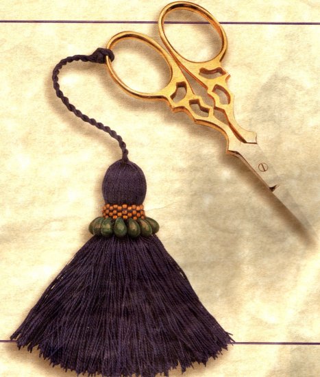 VICTORIAN BEADED FUNCTIONAL SILK TASSLED SCISSORS KIT