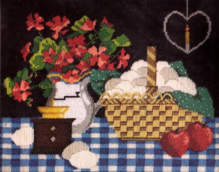 RUSTIC NEEDLE POINT KIT STILL LIFE BY KAREN AVERY