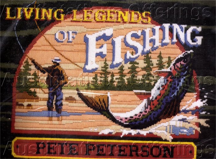 RARE REINARDY FLY FISHING LEGENDS LONGSTITCH NEEDLEPOINT KIT TROUT