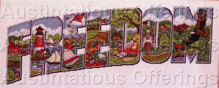 JOAN ELLIOTT AMERICANA CROSS STITCH SAMPLER KIT HIDDEN IMAGES FREEDOM