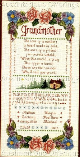 HARD TO FIND WILLIAMS FLORAL SAMPLER CROSS STITCH KIT GRANDMOTHER