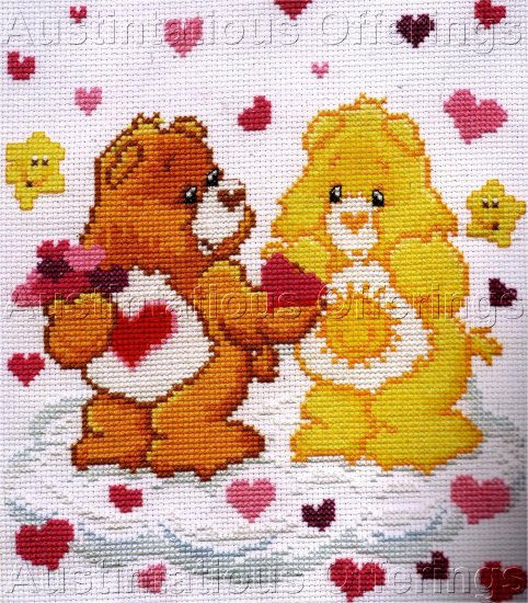 TENDERHEART CARE BEAR CROSS STITCH KIT TEDDY SUNSHINE CLOUDS