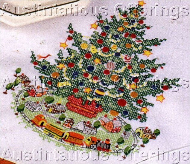 STAMPED CROSS STITCH KIT TABLERUNNER PFALTZGRAFF CHRISTMAS HERITAGE