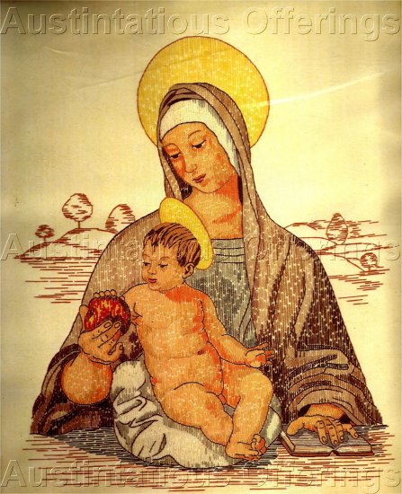 HOLY MOTHER AND CHRIST CHILD INSPIRATIONAL CREWEL EMBROIDERY KIT