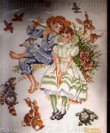 RARE NORMAN ROCKWELL STAMPED CROSS STITCH KIT YOUNG LOVE