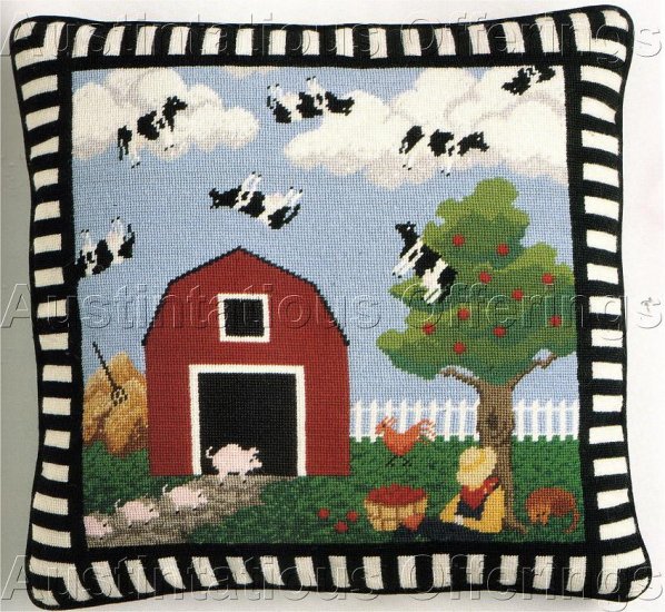 RARE FARM FOLK ART NEEDLEPOINT KIT BETSY HAWES TAYLOR