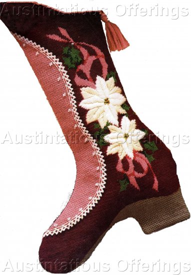 RARE ENSTAFF TEXTURED NEEDLEPOINT STOCKING KIT VICTORIAN SHOE