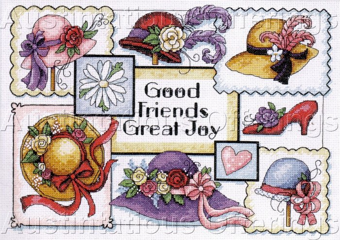 HARD TO FIND WINGET HAT SAMPLER CROSS STITCH KIT FRIENDS