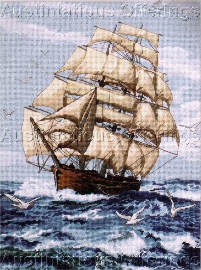 DAWSON MARITIME SAILING SHIP NEEDLEPOINT KIT NAUTICAL